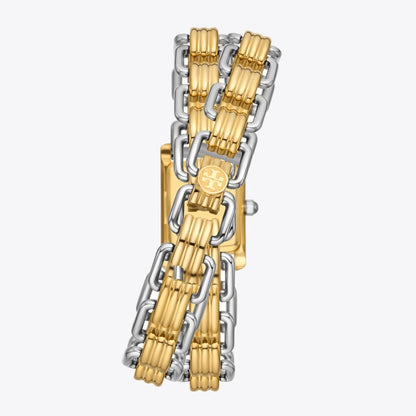 Tory Burch Small Eleanor Double Wrap Watch IVORY/ TWO-TONE