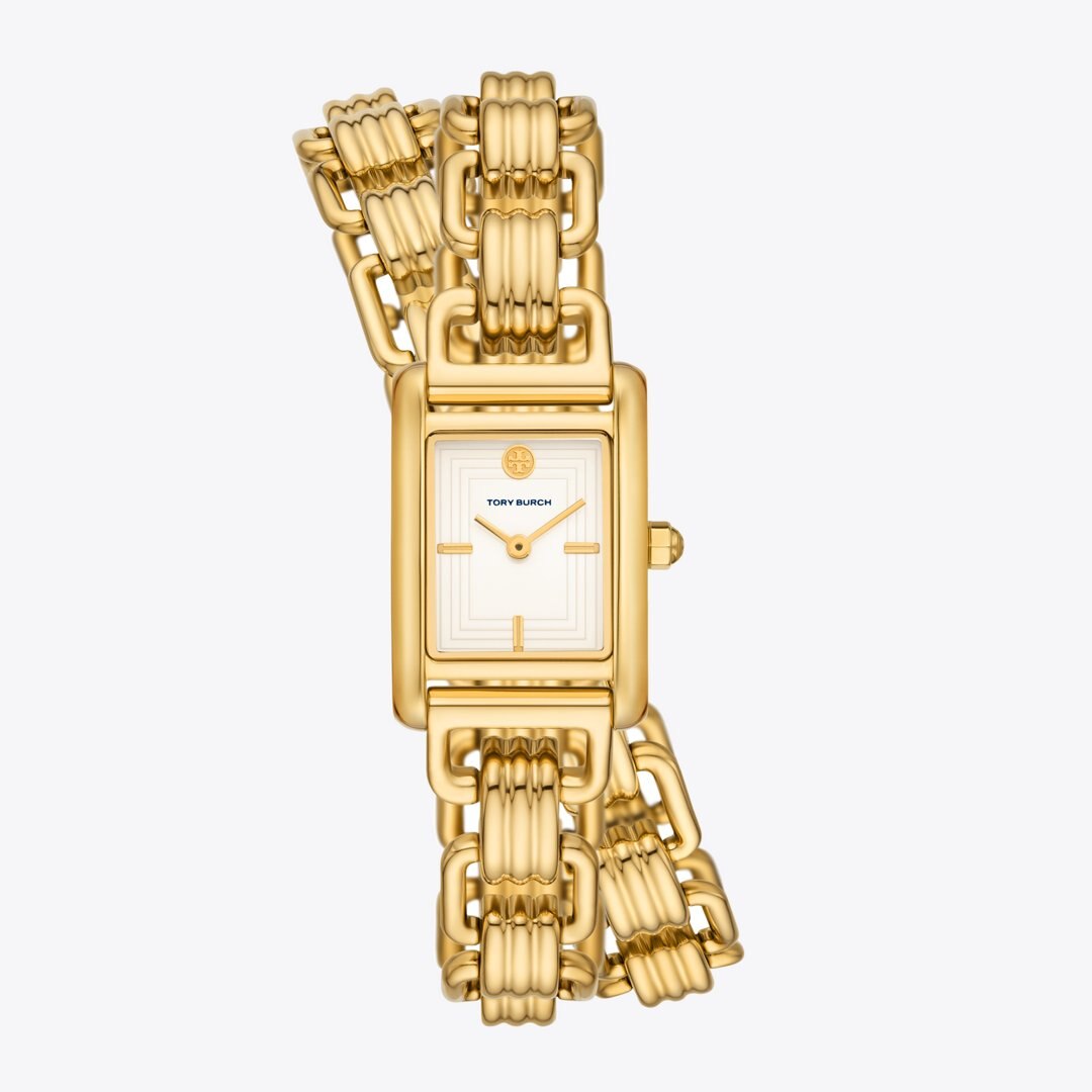 Tory Burch Small Eleanor Double Wrap Watch IVORY/GOLD