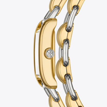 Tory Burch Small Eleanor Double Wrap Watch IVORY/ TWO-TONE