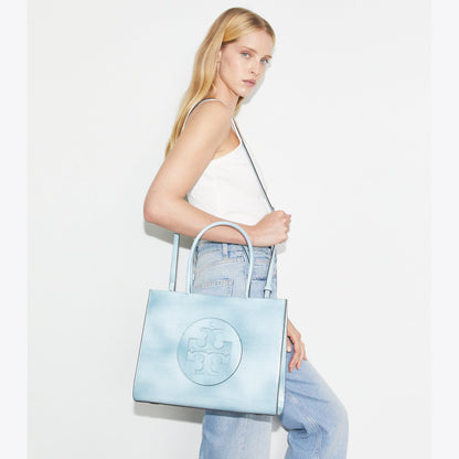 Tory Burch Small Ella Bio Brush-Off Tote Northern Blue