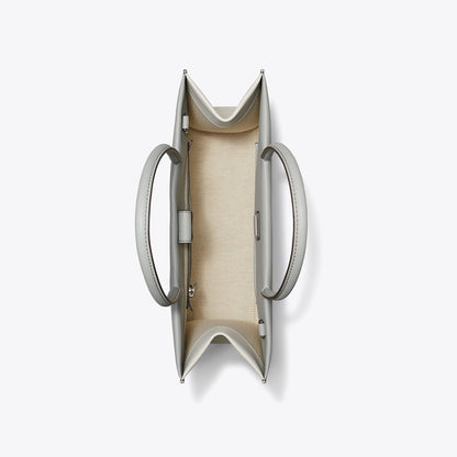 Tory Burch Small Ella Bio Color-Block Tote Light Granite / Moongaze