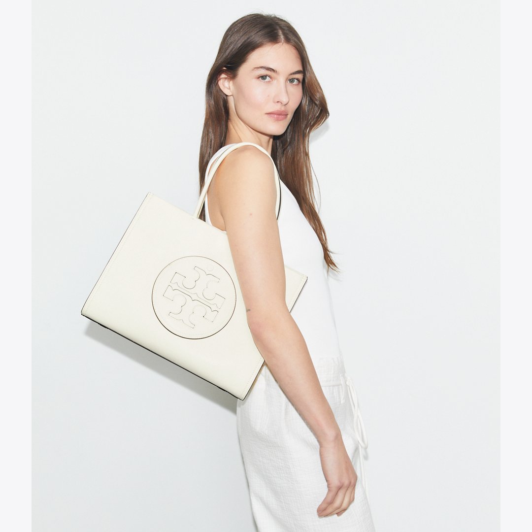 Tory Burch Small Ella Bio Tote Warm White