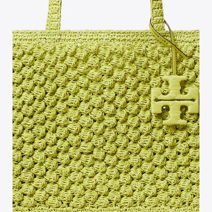 Tory Burch Small Ella Hand-Crocheted Popcorn Tote Citrus Green