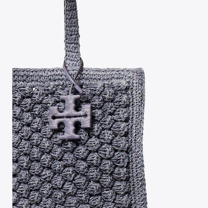 Tory Burch Small Ella Hand-Crocheted Popcorn Tote Gray