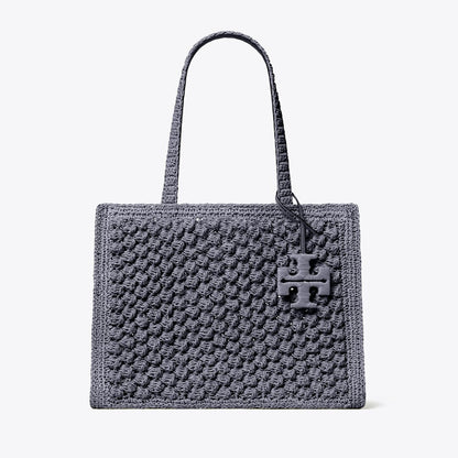 Tory Burch Small Ella Hand-Crocheted Popcorn Tote Gray