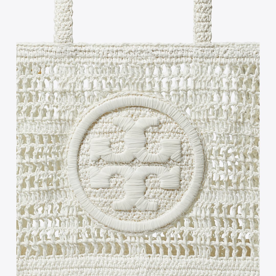 Tory Burch Small Ella Hand-Crocheted Tote White