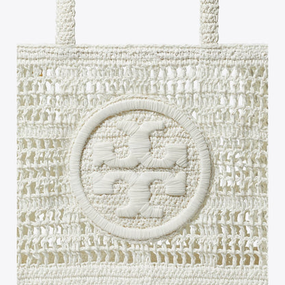 Tory Burch Small Ella Hand-Crocheted Tote White