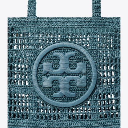 Tory Burch Small Ella Hand-Crocheted Tote Deep Slate