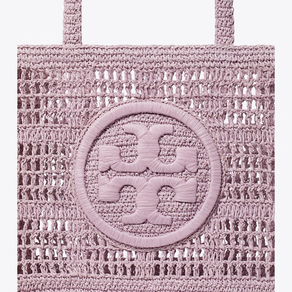 Tory Burch Small Ella Hand-Crocheted Tote Pale Purple