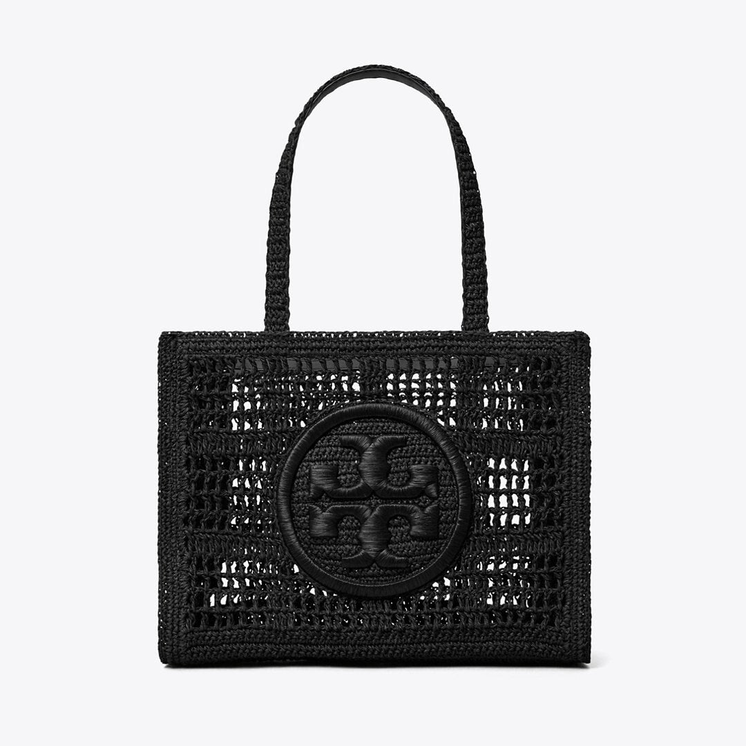 Tory Burch Small Ella Hand-Crocheted Tote Black