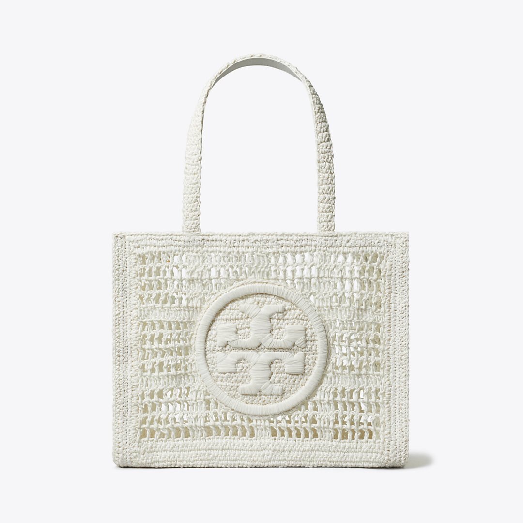 Tory Burch Small Ella Hand-Crocheted Tote White