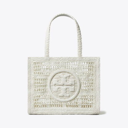 Tory Burch Small Ella Hand-Crocheted Tote White