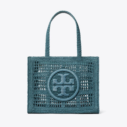 Tory Burch Small Ella Hand-Crocheted Tote Deep Slate
