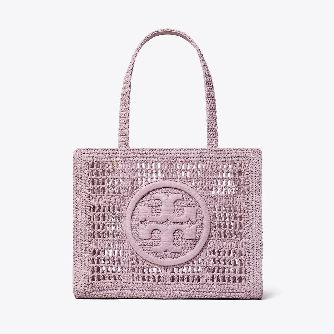 Tory Burch Small Ella Hand-Crocheted Tote Pale Purple