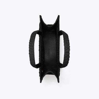 Tory Burch Small Ella Hand-Crocheted Tote Black