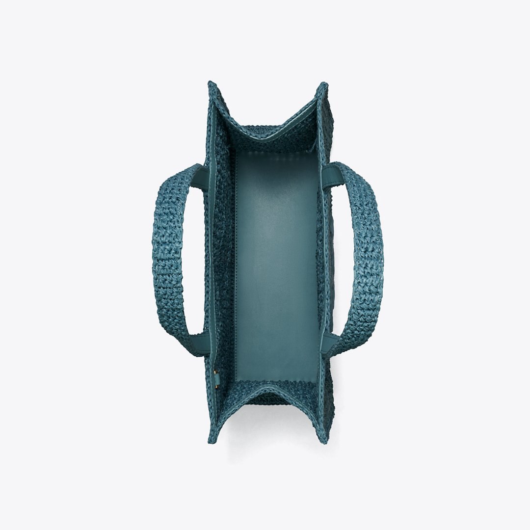 Tory Burch Small Ella Hand-Crocheted Tote Deep Slate