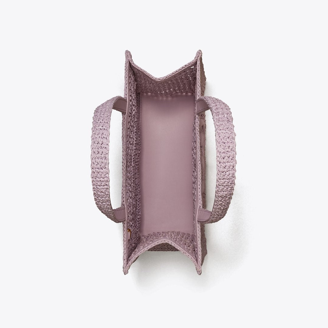 Tory Burch Small Ella Hand-Crocheted Tote Pale Purple