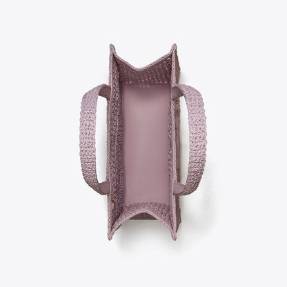 Tory Burch Small Ella Hand-Crocheted Tote Pale Purple