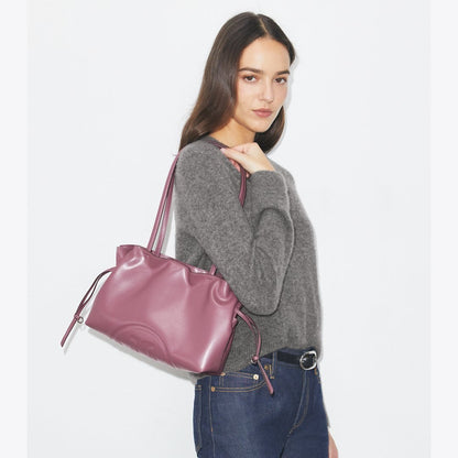 Tory Burch Small Ella natuura Drawstring Tote Mauve