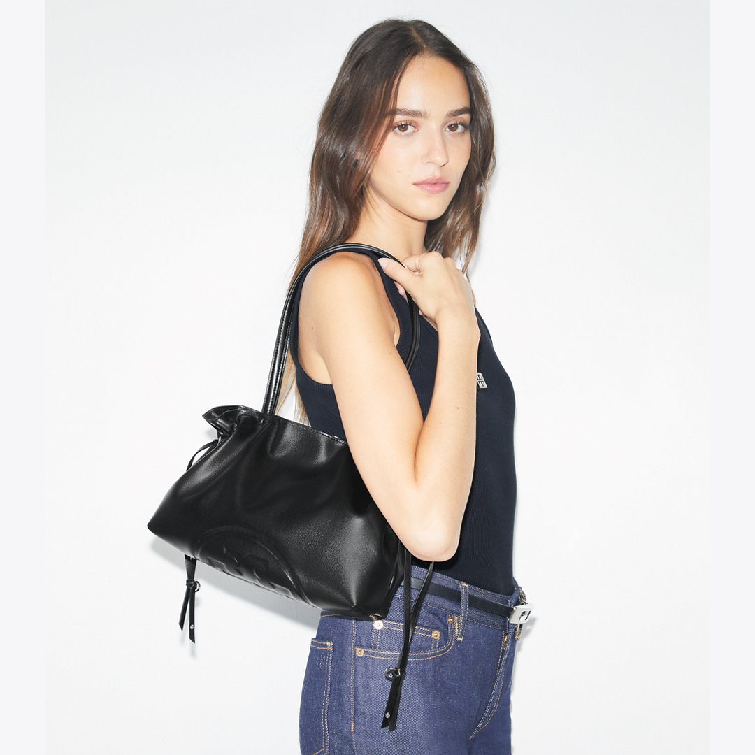 Tory Burch Small Ella natuura Drawstring Tote Black