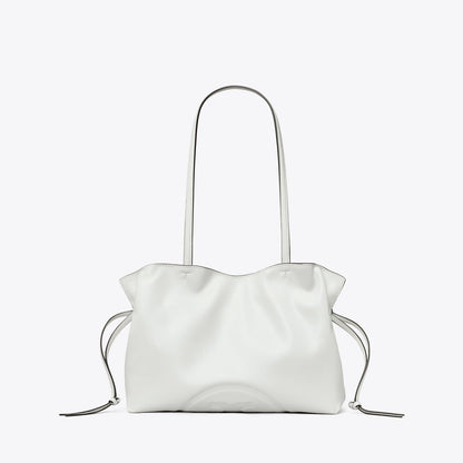 Tory Burch Small Ella natuura Drawstring Tote Bianco