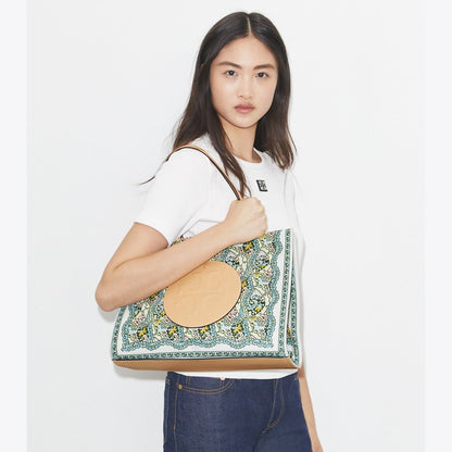 Tory Burch Small Ella Printed Tote Blue Dream Paisley