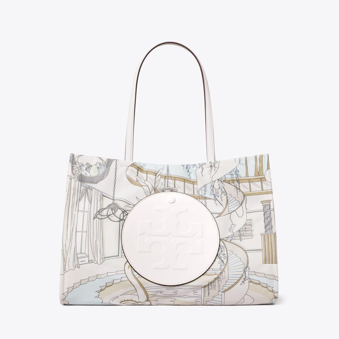 Tory Burch Small Ella Printed Tote The Pool Beige