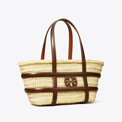 Tory Burch Small Ella Straw Basket Classic Cuoio