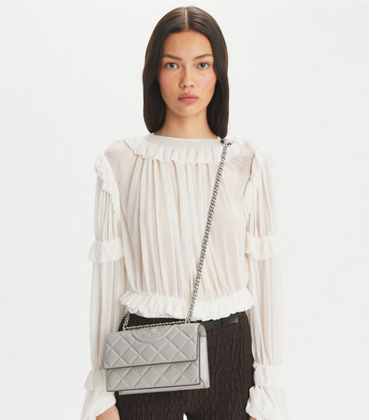 Small Fleming Convertible Shoulder Bag Gray Gray