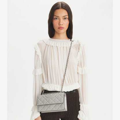 Tory Burch Small Fleming Shoulder Bag Gray