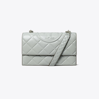 Tory Burch Small Fleming Shoulder Bag Gray