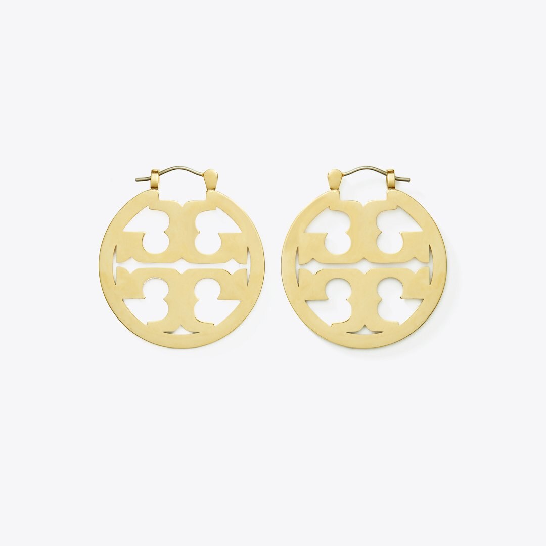 Tory Burch Small Icon Hoop Earrings Tory Gold