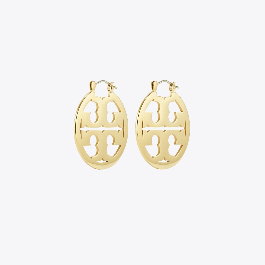Tory Burch Small Icon Hoop Earrings Tory Gold