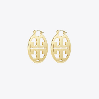 Tory Burch Small Icon Hoop Earrings Tory Gold