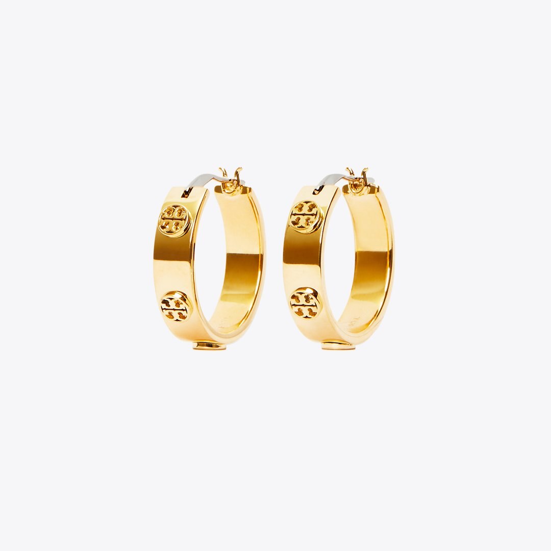Tory Burch Small Icon Hoop Earrings Tory Gold