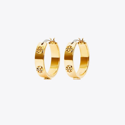 Tory Burch Small Icon Hoop Earrings Tory Gold