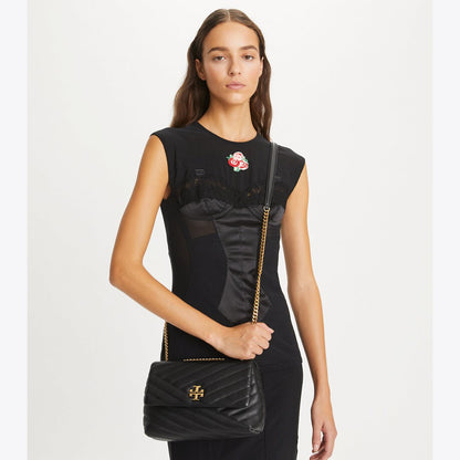 Tory Burch Small Kira Chevron Shoulder Bag Black