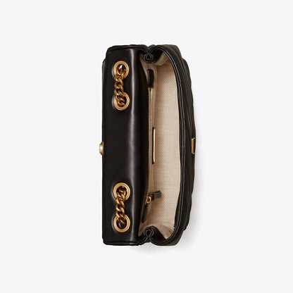 Tory Burch Small Kira Chevron Shoulder Bag Black