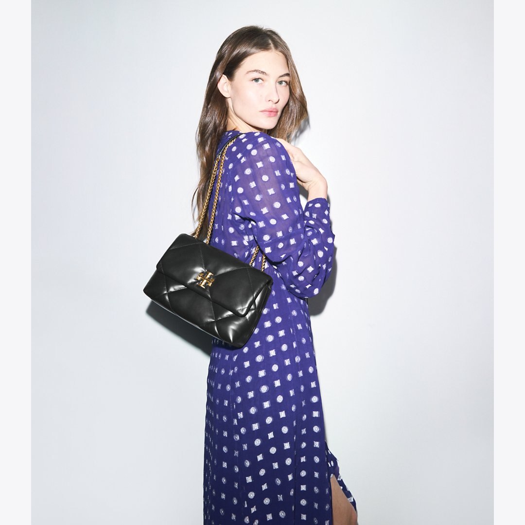 Tory Burch Small Kira Diamond Quilt Shoulder Bag Black