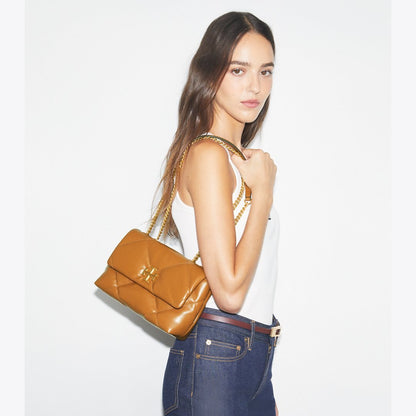 Tory Burch Small Kira Diamond Quilt Shoulder Bag Classic Chestnut