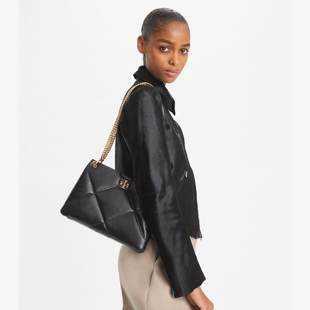 Tory Burch Small Kira Diamond Quilt Shoulder Bag Black