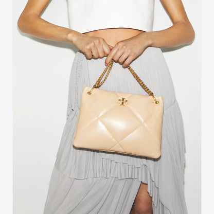 Tory Burch Small Kira Diamond Quilt Shoulder Bag Vanilla Soft Serve