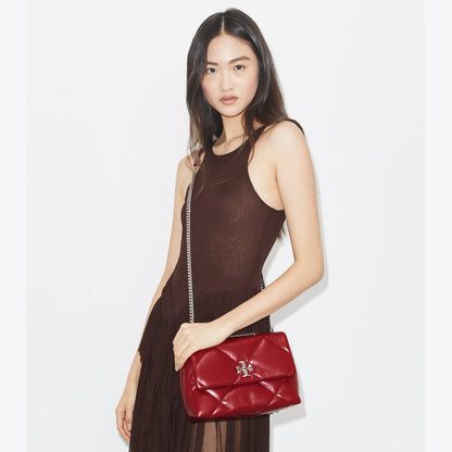 Tory Burch Small Kira Diamond Quilt Shoulder Bag Red