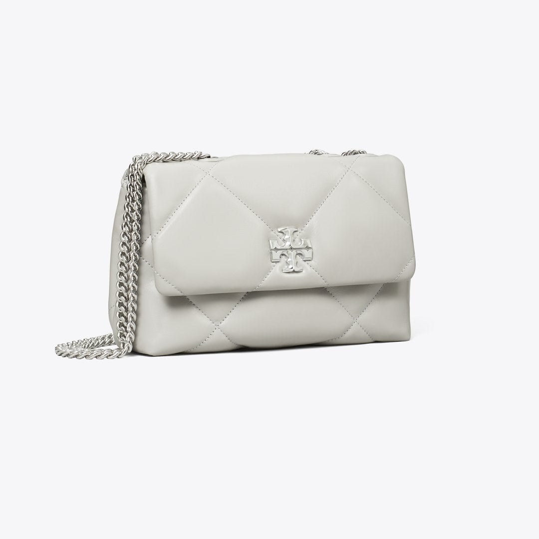 Tory Burch Small Kira Diamond Quilt Shoulder Bag Gray