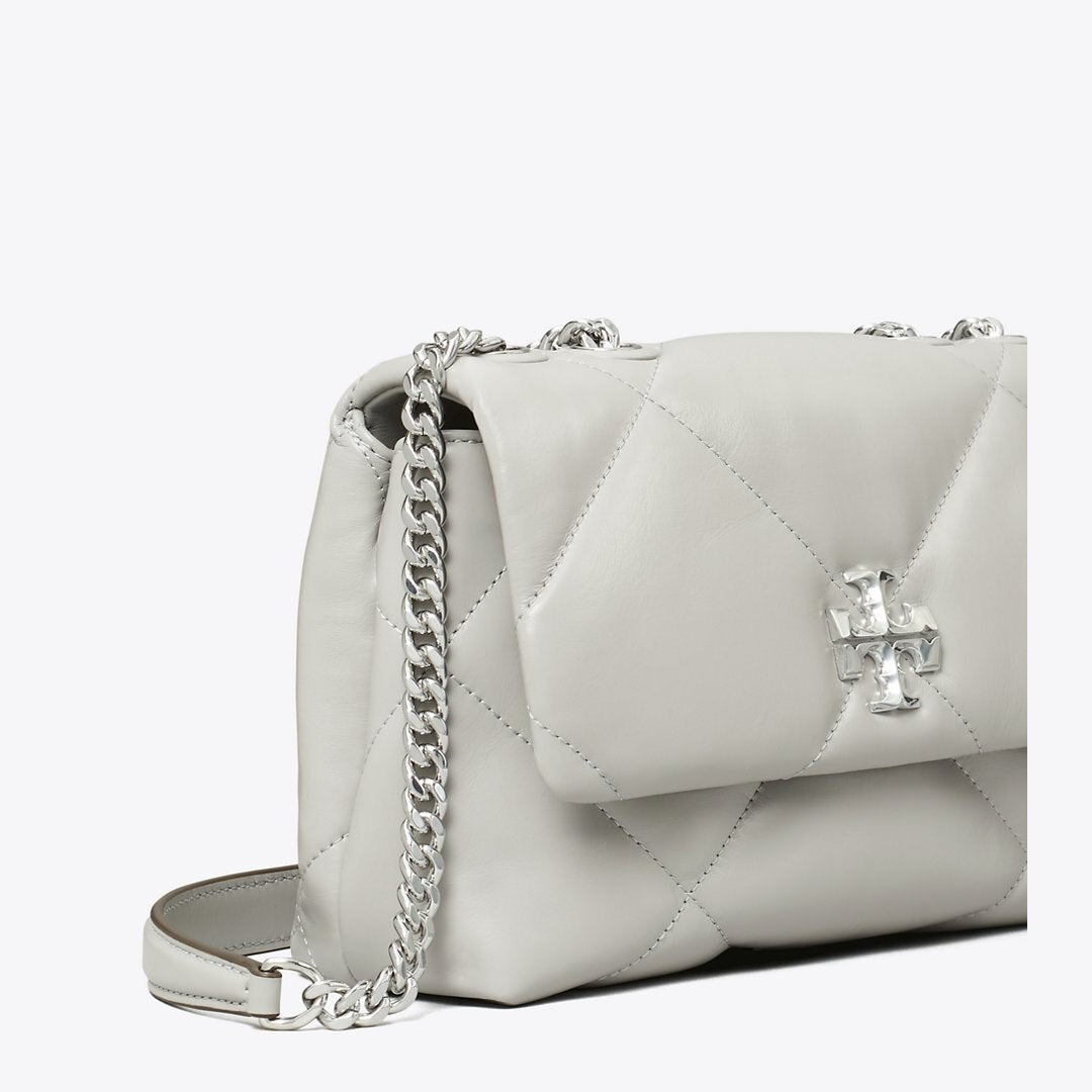 Tory Burch Small Kira Diamond Quilt Shoulder Bag Gray