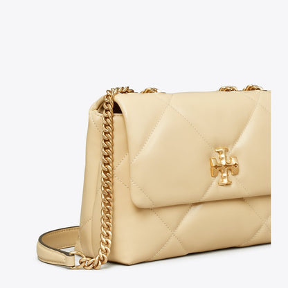 Tory Burch Small Kira Diamond Quilt Shoulder Bag Vanilla Soft Serve