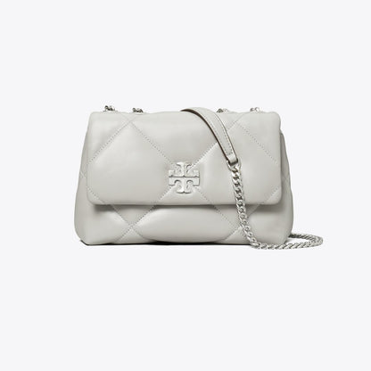 Tory Burch Small Kira Diamond Quilt Shoulder Bag Gray