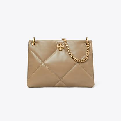 Tory Burch Small Kira Diamond Quilt Shoulder Bag Taupe Oak