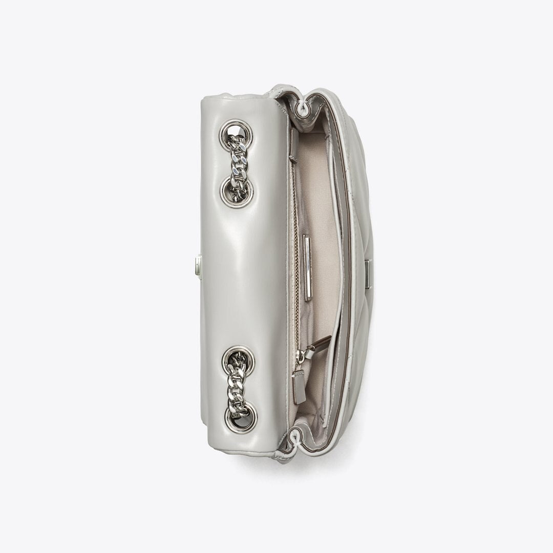 Tory Burch Small Kira Diamond Quilt Shoulder Bag Gray