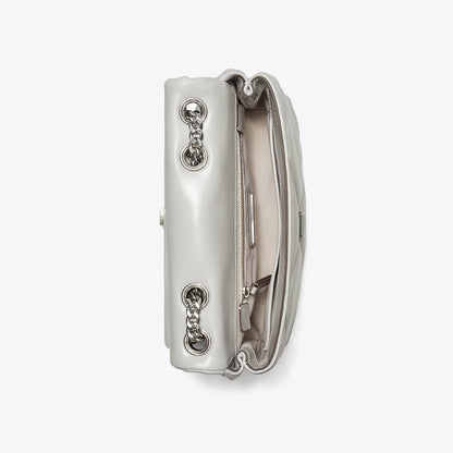 Tory Burch Small Kira Diamond Quilt Shoulder Bag Gray